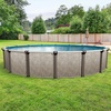 image:imageIn The Swim 15 Round Above Ground Swimming Pool  Emotion Package  Featuring Sand Filter Pump System and AFrame LadderEpic