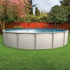 image:imageIn The Swim 15 Round Above Ground Swimming Pool  Emotion Package  Featuring Sand Filter Pump System and AFrame LadderFreestyle