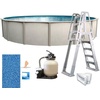 image:imageIn The Swim 15 Round Above Ground Swimming Pool  Emotion Package  Featuring Sand Filter Pump System and AFrame LadderFreestyle