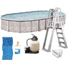 image:imageIn The Swim 18 x 33 Oval Above Ground Swimming Pool  Marina Package  Featuring Sand Filter Pump System and AFrame LadderMarina