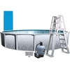 image:imageIn The Swim 21 Round Above Ground Swimming Pool  Weekender Package  Featuring Sand Filter Pump System and AFrame LadderWeekender Plus
