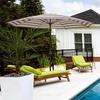 image:imageIn The Swim 9 Steel Patio Umbrella  Cocoa Stripe  Outdoor Patio Umbrella with Manual Crank amp WeatherResistant Fabric