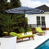 image:imageIn The Swim 9 Steel Patio Umbrella  Indigo Stripe  Outdoor Patio Umbrella with Manual Crank amp WeatherResistant Fabric