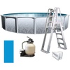 image:imageIn The Swim 21 Round Above Ground Swimming Pool  Weekender Package  Featuring Sand Filter Pump System and AFrame LadderWeekender Plus