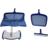 image:imageIn The Swim Deluxe Swimming Pool Maintenance Kit  Garden Hose Vacuum Head 195 Leaf Skimmer 15 Leaf Rake 10 Brush  Fits Standard PolesDeluxe