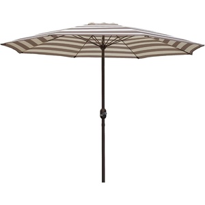 image:imageIn The Swim 9 Steel Patio Umbrella  Cocoa Stripe  Outdoor Patio Umbrella with Manual Crank amp WeatherResistant Fabric