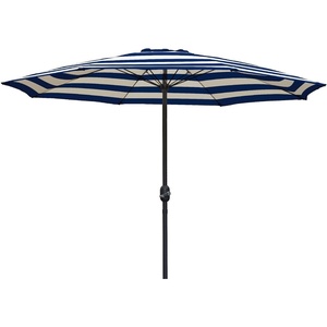 image:imageIn The Swim 9 Steel Patio Umbrella  Indigo Stripe  Outdoor Patio Umbrella with Manual Crank amp WeatherResistant Fabric