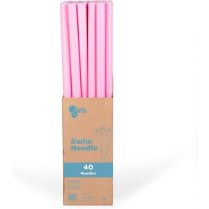 image:imageIn The Swim Pool Noodles  Soft Large Foam Noodles for Extra Buoyancy  Floating Training Device Exercise Aid Pool Toy  7 Color Patterns  20 and 40 PacksPink