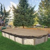 image:imageIn The Swim 15 x 30 Ft Oval Economy Above Ground Pool Winter Cover  HeavyDuty  8 Year Year Warranty UVResistant Tarp with Cable amp Winch for Cold Weather Protection12 x 24