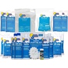 image:imageIn The Swim Saltwater Pool Opening Chemical Kit  StartUp Treatment for Salt Pools Up to 7500 Gallons  Shock Algaecide Clarifier Stain Preventer amp Oil AbsorberSalt Cell Saver