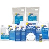 image:imageIn The Swim Saltwater Pool Opening Chemical Kit  StartUp Treatment for Salt Pools Up to 7500 Gallons  Shock Algaecide Clarifier Stain Preventer amp Oil AbsorberSalt Complete