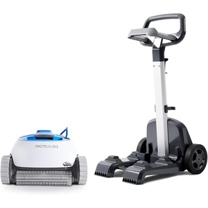 image:imageDolphin Proteus DX1 Automatic Robotic Pool Vacuum Cleaner Active Scrubber Brush Top Load Filters Access  Ideal for Pools up to 33FTProteus DX3 with Caddy