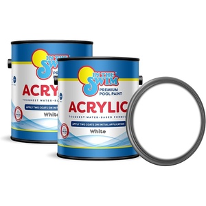 image:imageIn The Swim NonSlip Acrylic Swimming Pool Paint  White  2 Gallons  For Smooth Bare Cement Surfaces Previously Acrylic Coating or Rubber Base Paint Coating