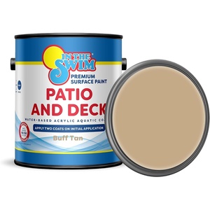 image:imageIn The Swim Patio and Deck Paint  Buff Tan  1 Gallon  Water Based Acrylic Coating  For Sprayed Patterned or Bare Concrete SurfacesBuff Tan