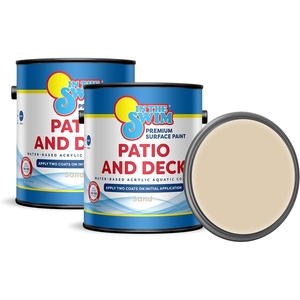 image:imageIn The Swim Patio and Deck Paint  Buff Tan  1 Gallon  Water Based Acrylic Coating  For Sprayed Patterned or Bare Concrete SurfacesSand