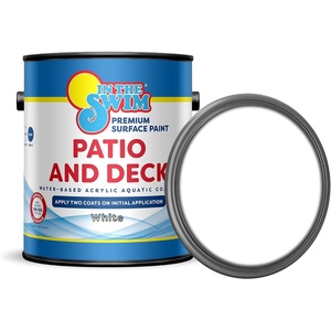 image:imageIn The Swim Patio and Deck Paint  Buff Tan  1 Gallon  Water Based Acrylic Coating  For Sprayed Patterned or Bare Concrete SurfacesWhite