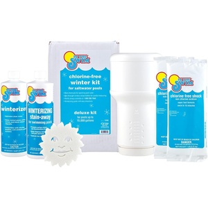 image:imageIn The Swim Saltwater Pool Closing Kit  Up to 35000 Gallons  Winterizing Chemicals for InGround Pools  Includes ChlorineFree Shock Oxidizer Winter Algaecide and Stain AwayDeluxe