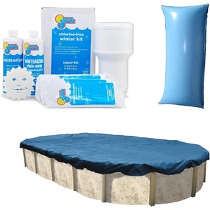 image:imageIn The Swim Swimming Pool Winterization Bundle  Includes a 15x30 Oval Economy Swimming Pool Winter Cover 15k Gallon Pool Winter Closing Kit and 45x15 Air PillowWinter Bundle