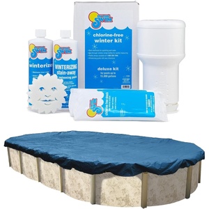 image:imageIn The Swim Swimming Pool Winterization Bundle  Includes a 15x30 Oval Economy Swimming Pool Winter Cover 15k Gallon Pool Winter Closing Kit and 45x15 Air PillowCover  Kit