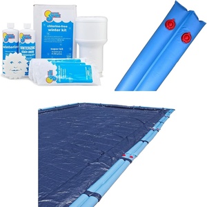 image:imageIn The Swim Swimming Pool Winterization Bundle  Includes a 20x40 Rectangle Swimming Pool Winter Cover 35k Gallon Pool Closing Kit and 12 Double Chamber 10 Water Tubes