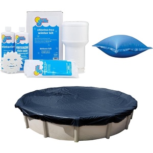 image:imageIn The Swim Swimming Pool Winterization Bundle  Includes a 24 Round Economy Swimming Pool Winter Cover 15k Gallon Pool Winter Closing Kit and 4x4 Air Pillow
