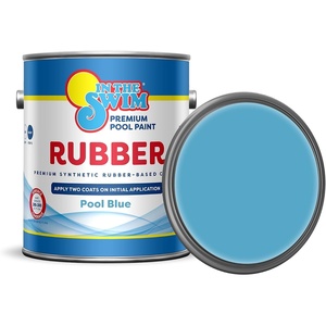 image:imageIn The Swim Synthetic RubberBase Pool Paint  Dark Blue 1 GallonPool Blue