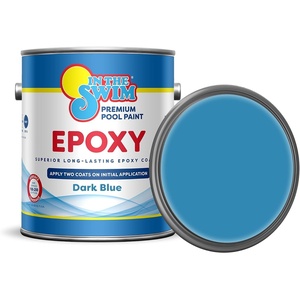 image:imageIn The Swim White Epoxy Swimming Pool Paint  2 Gallons  EpoxyBase High Gloss Swimming Pool Paint  Long Lasting Stain ResistantDark Blue