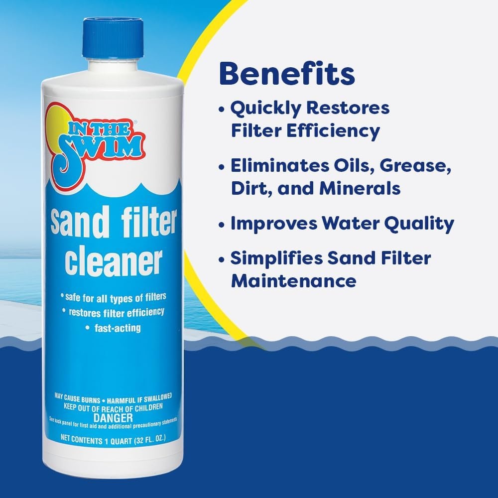 image:imageIn The Swim Liquid Sand Filter Cleaner  1 Quart  FastActing Concentrated Formula for Improved Pool Water Filtration1 Quart