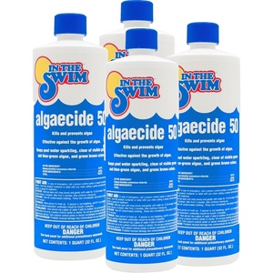 image:imageIn The Swim Algaecide 50 for Green Black and Yellow Algae  1 Quart  Algae Treatment for Above Ground or Inground Swimming Pools4Pack 1 Quart