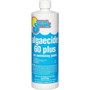 image:imageIn The Swim Algaecide 60 Plus for Swimming Pools  1 Gallon  NonMetallic Low Odor NonFoaming Algae Bloom Preventative  Chlorine Sanitizer Compatible1 Quart