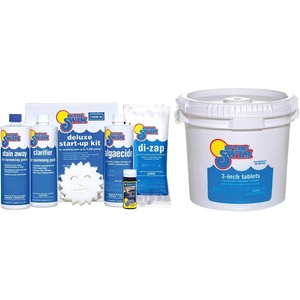 image:imageIn The Swim Chlorine and Shock Bundle for Sanitizing Swimming Pools  Includes 10 Pound Bucket of 3 Inch Stabilized Chlorine Tablets and 6 x 1 Pound Bags of 68 CalHypo Pool Shock25 Pound