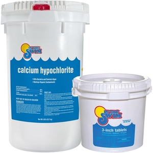 image:imageIn The Swim Chlorine and Shock Bundle for Sanitizing Swimming Pools  Includes 50 Pound Bucket of 3 Inch Stabilized Chlorine Tablets and 25 Pound Bucket of 68 CalHypo Pool Shock2550 Bundle