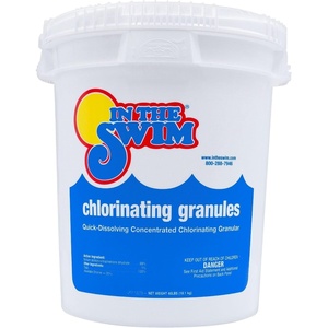 image:imageIn The Swim Sodium Dichlor Chlorine Shock Granules  10 Pounds  For Sanitizing Swimming Pools  Fast Dissolving pH Balanced Sanitizer  56 Available Chlorine 99 SodiumDichlor40 Pound