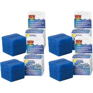 image:imageIn The Swim Sparkle Plus Pool Clarifier Cube  6 Ounce Cube  Clear Cloudy Pool Water Fast  Safe for Saltwater amp Chlorine Pools4Pack