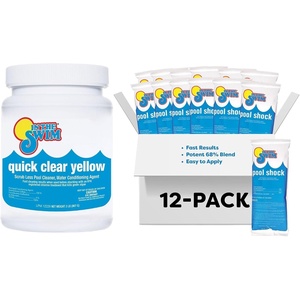 image:imageIn The Swim Yellow Algae Treatment Kit  Small Bundle  2Step Solution for Mustard Algae Removal  Includes 2 Pound Quick Clear Yellow  6 x 1 Pound CalHypo Pool ShockQCY  12 x 1 CH Bundle