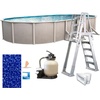 image:imageIn The Swim 15x 24 Oval Above Ground Swimming Pool  Epic Package  Featuring Sand Filter Pump System and AFrame LadderFreestyle